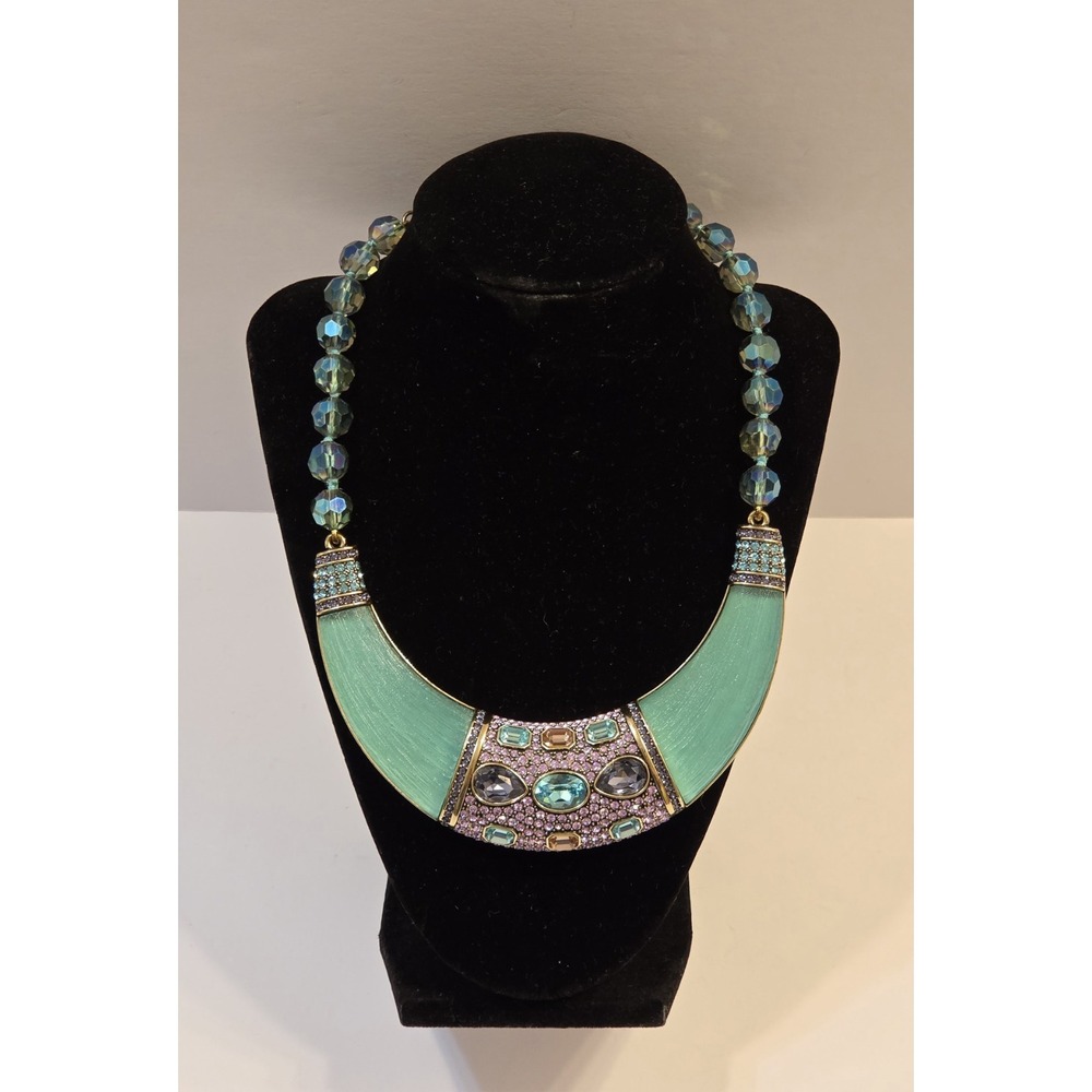 HEIDI DAUS "Say It With Style" (Turquoise) Crystal Bib Necklace (Orig. $250)‎